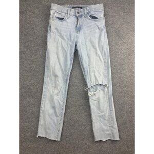 Joe's Jeans The Lara Jeans Womens 27 Mid Rise Cigarette Crop Ripped Knee